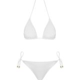 Sailor Moda Brezilya Üçgen Ipli Bikini Takım - 36 - Beyaz