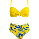 Sailor Moda Dönmeli Yüksek Bel Bikini Takım - 36 - Sarı