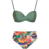 Sailor Moda Dönmeli Yüksek Bel Bikini Takım - Desenli - 42