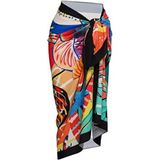 Sailor Moda Hawaii 3 Kadın Pareo İç Göstermez Siyah Renk Desenli Yazlık Plaj Modası - Standart