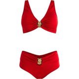 Sailor Moda Özel Tasarım Yüksek Bel Bikini Takım - 40 - Kırmızı