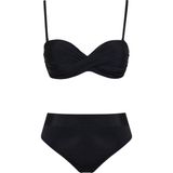 Sailor Moda Siyah Dönmeli Yüksek Bel Bikini Takım %80 Polyamide %20 Elastane Özel Tasarım - 36