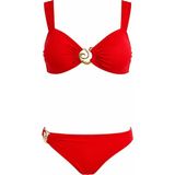 Sailor Moda Straplez Aksesuarlı Kadın Bikini Takım - 38 - Kırmızı