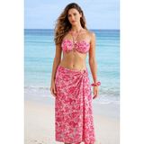 Sailor Moda Straplez Etekli Bilek Aksesuarlı Bikini Takım - 38 - Pembe