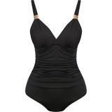 Sailor Moda Toparlayıcı Aksesuarlı Mayo - 42 - Siyah