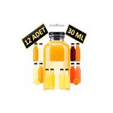 Saint Belisama Concept 12 ADET - 30 Ml Şeffaf Cam Şişe Siyah Kapak Limonata şişesi Kolonya Şişesi, Meyve Suyu Şişesi, 30 ML