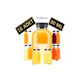 Saint Belisama Concept 16 ADET - 30 Ml Şeffaf Cam Şişe SİYAH Kapak Limonata şişesi Kolonya Şişesi, Meyve Suyu Şişesi, 30 ML