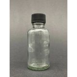 Saint Belisama Concept 4 ADET - 50 Ml Şeffaf Cam Şişe SİYAH Kapak Limonata şişesi Kolonya Şişesi, Meyve Suyu Şişesi, 50 ML