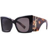 Saint Laurent Blaze SL M119 003 Güneş Gözlüğü Kadın Siyah/Havana/Koyu Gri 54 mm, Siyah