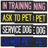 Saintrygo 8 Parça Köpek Yeleği Yamaları Köpek İşlemeli Halter Yamalar, Evcil Hayvan Değil, Eğitimde, Hizmet Köpeği, Evcil Hayvan Köpek İçin İsteme Taktik Yamalar, Köpek Koşum Tasması ve Tasması için Çıkarılabilir Köpek Künyeleri, 12,7 x 4,6 cm