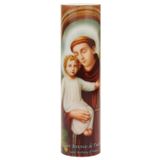 Saints Collection St. Anthony Titreyen LED Dua Mumu - İngilizce ve İspanyolca Duaları, Sunak, Manto veya Ev için Eşsiz Dini Dekorasyon