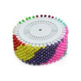 Saip 38 mm Diske Dizili Plastik Başlı Toplu Iğne (12 Li Paket)