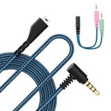 Saipomor Arctis7 Yedek Kordon SteelSeries Arctis 3 Arctis 5 Arctis 7 Oyun Kulaklığı, 3,5 mm Ses Erkek Kablosu PS4, Xbox One, Nintendo Switch, PC ile Çalışır - Eklenen Y Modu Değişim PC Ses Kablosu (Mavi)