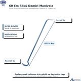 Sait Demirci Apeksal 60 Cm Kısa Sökü Demiri Manivela Dövme Çelik Kancalı