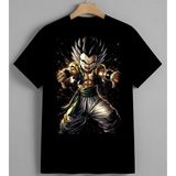 Saiyan Donusumu Enerji Baskılı Unisex Erkek Kadın Oversize Tişört Siyah