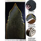 Sajda Mirage 3 CM Süngerli Ultra Kalın Gold Siyah Kapısı Seccade Tesbih Hediye Seti Yumuşak Diz Ağrıtmaz Kaymaz Namazlık - Renkli - 70 x 120 cm