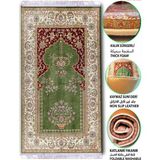 Sajda Mirage 3 CM Süngerli Ultra Kalın Yeşil Bej Seccade Hediye Seti Yumuşak Diz Ağrıtmaz Kaymaz Namazlık - Renkli - 70 x 120 cm