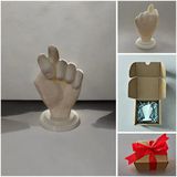 Şaka Amaçlı Beyaz El Figürü ( Nah) – 3D Baskı Dekoratif Maket 8X5 Cm