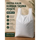 Saka Ambalaj Kurban Poşeti 50X90 Kalın Büyük Boy Beyaz Atlet Poşet 10 Adet