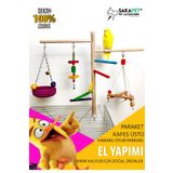 SAKAPET Muhabbet Kuşu Kafes Üstü Hamaklı Eğlence Tüneği AS06