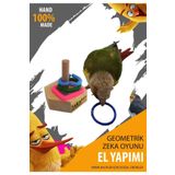 SAKAPET Papağan Ahşap Zeka Gelişimi Için Eğitici Interaktif Oyuncak Doğal Renkli Altıgen