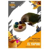 SAKAPET Papağan Ahşap Zeka Gelişimi Için Eğitici Interaktif Oyuncak Doğal Renkli Oval
