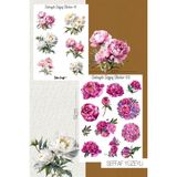 Şakayık Çiçeği Temalı Şeffaf Sticker Seti 01-02 Ajanda Planlayıcı Bullet Journal Için Uygundur - Renkli - Yarı Şeffaf - 10,5x14,8cm
