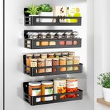 SAKFEP Buzdolabı için Manyetik Baharat Rafı, 4 Paket Premium Plastik Baharat Rafı Düzenleyici, Manyetik Buzdolabı Rafı Baharat Rafı, Mükemmel Mutfak Organizasyonu ve Depolama