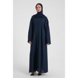 Şakika Koyu Lacivert Shine Taşlı Abaya Ferace & Şal - Standart Beden & Farklı Boy