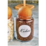 ŞAKİLATA CONCEPT Ahşap Top Kapaklı Dekoratif Kahve Saklama Kavanozu 800 Ml