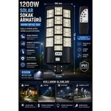 Sakin Enerji 1200W Kumandalı Solar Güneş Enerjili Sokak Armatürü 6500K