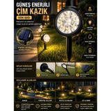 Sakin Enerji 18W Solar Güneş Enerjili Bahçe Çim Kazıklı Spot Armatür - Günışığı