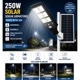 Sakin Enerji 250W Kumandalı Solar Güneş Enerjili Sokak Armatürü 6500K