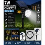 Sakin Enerji 7W Solar Güneş Enerjili Çim Kazığı & Bahçe Aydınlatma - Beyaz