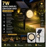 Sakin Enerji 7W Solar Güneş Enerjili Çim Kazığı & Bahçe Aydınlatma - Günışığı