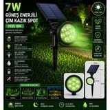 Sakin Enerji 7W Solar Güneş Enerjili Çim Kazığı & Bahçe Aydınlatma - Yeşil