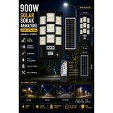 Sakin Enerji 900W Kumandalı Solar Güneş Enerjili Sokak Armatürü 6500K