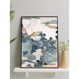 Sakin Nehir Ukiyoe Japon Sanatı Sanatı Çerçeveli Tablo - Çerçeveli Poster, Sanatsal Dekorasyon