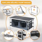 Saklama Dolaplı Kamp Masası, Outdoor Kamp Mutfağı, Kamp Dolabı, Katlanabilir Piknik Masası, Mu - Renkli