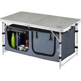 Saklama Dolaplı Kamp Masası, Outdoor Kamp Mutfağı, Kamp Dolabı, Katlanabilir Piknik Masası, Seyahat Mutfak Dolabı, Depolama Bölmeli, Dış Mekan Mutfağı 90-50CM- Kumaş Desenli