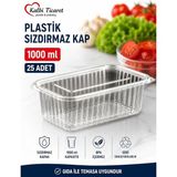 Saklama Kabı 1000 gr 25 Adet Plastik Kapaklı Kase Sızdırmaz Kap Şeffaf Kullan At Kase