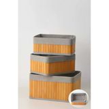 Saklama Kutusu Pınterest 3Lü Bambu Organızer Sepet 30X20x12-28X18x10-25X18x8 Cm