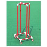 Saklama Standı, Hula Hoop Standı, PVC Halka Halat Tutucular, Bağlantısız Hula Hoop ve Atlama Halatı Tutucu Standı, Hareketli Fitness Hoop Depolama Arabası, Spor Ekipmanları Düzenleyici Raflar (Kırmızı