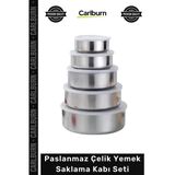 #Saklamakabı Kaliteli Sağlıklı Hijyenik Sızdırmaz 5 Parça Paslanmaz Çelik Yemek Saklama Kabı Seti