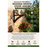 Saklı Home Butterfly Figürlü Dekoratif Duvara Monte Çiçek Askısı | Metal Bahçe, Balkon ve Veranda Saksı Tutacağı