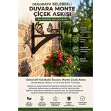 Saklı Home Dekoratif Butterfly Figürlü Dekoratif Duvara Monte Çiçek Askısı | Metal Bahçe, Balkon ve Veranda Saksı Tutacağı - Siyah - 30 cm