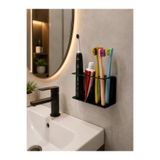Saklı Home Dekoratif Metal Diş Fırçalık | Duvara Monte Diş Macunu Organizeri | Banyo ve Lavabo Düzenleyici