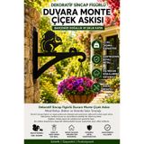 Saklı Home Dekoratif Sincap Figürlü Metal Duvara Monte Çiçek Askısı | Bahçe, Balkon ve Veranda Saksı Askılığı | Elektrostatik Boyalı Dayanıklı Saksı Tutacağı