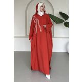 SaklıButik Sapphire Nakışlı Şapkalı Bohem Elbise SK-8392
