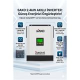 SAKO Sunon-E 2.4 kW 3 kVA 24V Tam Sinüs Akıllı İnverter - Yüksek Voltaj MPPT